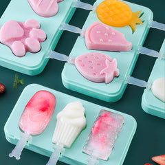 4 pcs Set Popsicles Mold Ice Cream Silicone Fruits