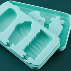 4 pcs Set Popsicles Mold Ice Cream Silicone Fruits