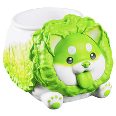 Cabbage Dog Plant Pot Cup Cute Gardening Gift