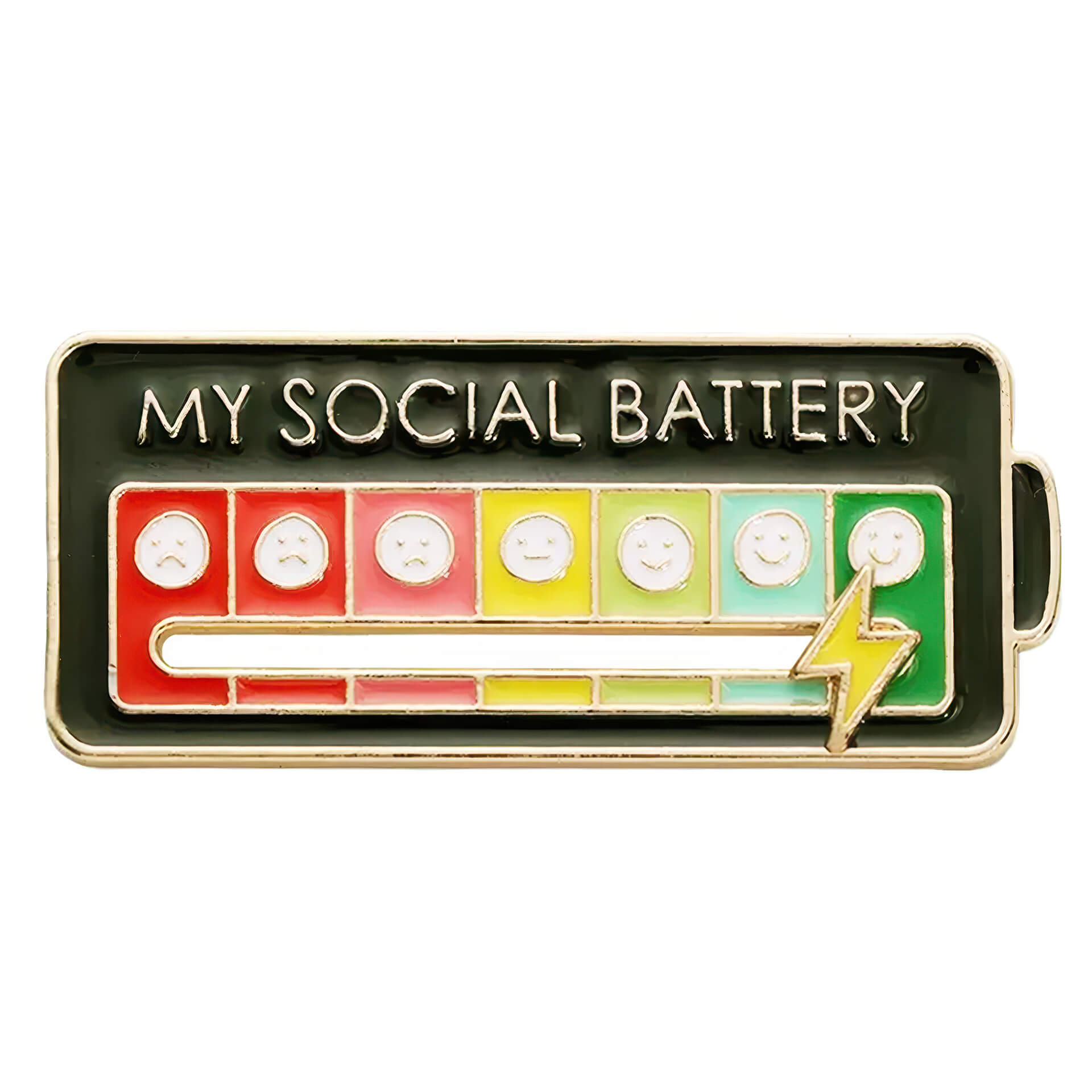 My Social Battery Enamel Pin Mood Tracker