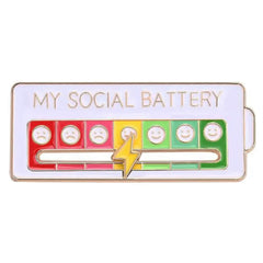 My Social Battery Enamel Pin Mood Tracker