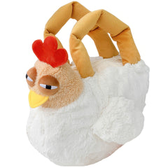 Suspicious Squint Eyes Chicken Plush Toy Handbag