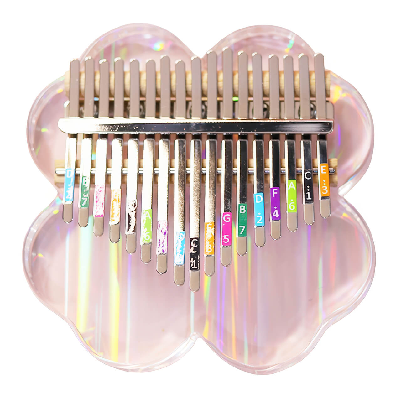 Transparent Clear Rainbow Kalimba 17-Note Thumb Piano - Rainbow Clover