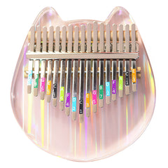 Transparent Clear Rainbow Kalimba 17-Note Thumb Piano - Rainbow Cat